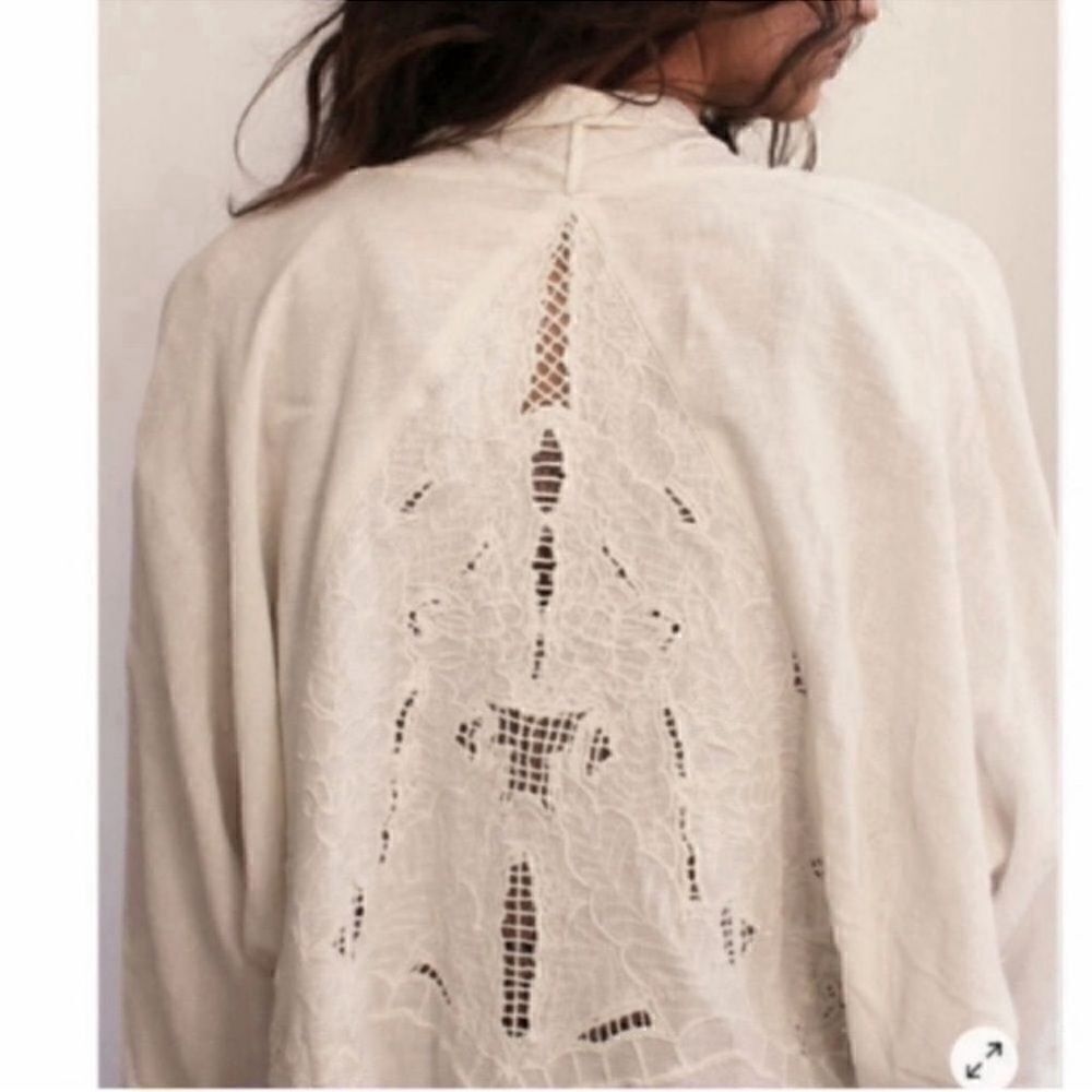Free People White Crotchet/Lace Open Front
Cardigan(Size Medium) - Picture 6 of 11